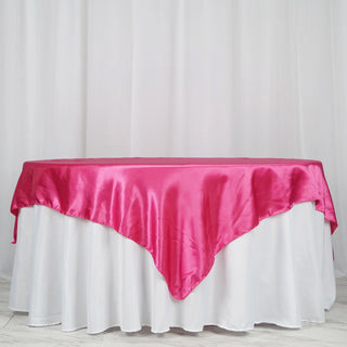 Transform Your Event with the Fuchsia Satin Tablecloth