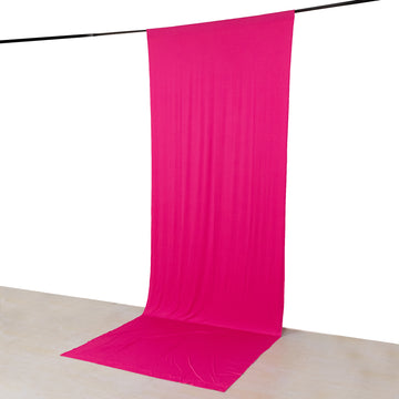 Fuchsia 4-Way Stretch Spandex Event Curtain Drapes, Wrinkle Resistant Backdrop Event Panel with Rod Pockets - 5ftx14ft