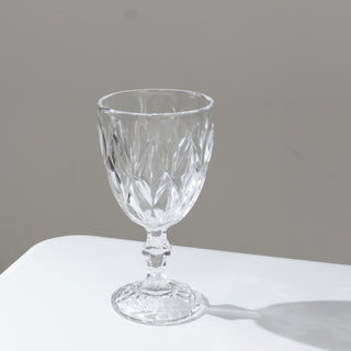 Stunning Clear Embossed Crystal-Cut Wine Glasses Stunning Clear Embossed Crystal-Cut Wine Glasses
