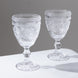 6-Pack Clear Vintage Goblets 11oz – Embossed Glass Cocktail & Wine Glasses with Floral Design
