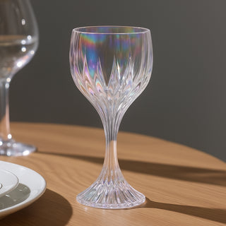 Iridescent Prism Cut Crystal Wine Goblets Iridescent Prism Cut Crystal Wine Goblets