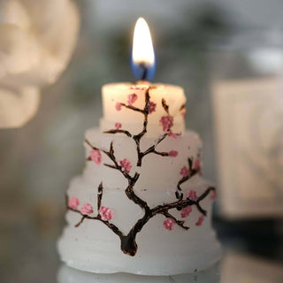 Magical Cherry Blossom Wedding Cake Candle Favors Magical Cherry Blossom Wedding Cake Candle Favors