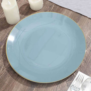 Elegant and Stylish Glossy Dusty Blue Disposable Dinner Plates