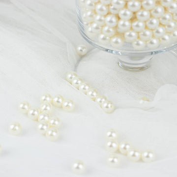 1000 Pack 10mm Glossy Ivory Faux Craft Pearl Beads and Vase Filler