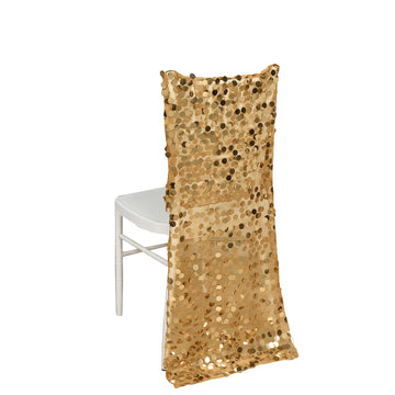 Gold Big Payette Sequin Chiavari Chair Slipcover