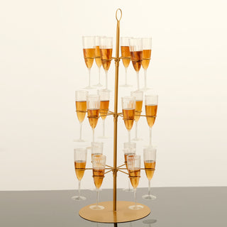 Stylish and Convenient Gold Metal Cocktail Glass Tree Stand