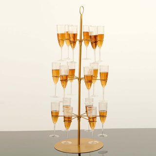 Stylish and Convenient Gold Metal Cocktail Glass Tree Stand Stylish and Convenient Gold Metal Cocktail Glass Tree Stand