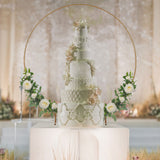 4ft Gold Metal Round Wedding Arch Table Centerpiece, Balloon Circle, Flower Frame Backdrop Stand