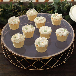 Elegant Gold Metal Geometric Diamond Cut Cake Stand Elegant Gold Metal Geometric Diamond Cut Cake Stand