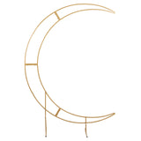 7.5ft Gold Metal Half Crescent Moon Wedding Arbor Frame, Curved Design Arch Flower Balloon#whtbkgd