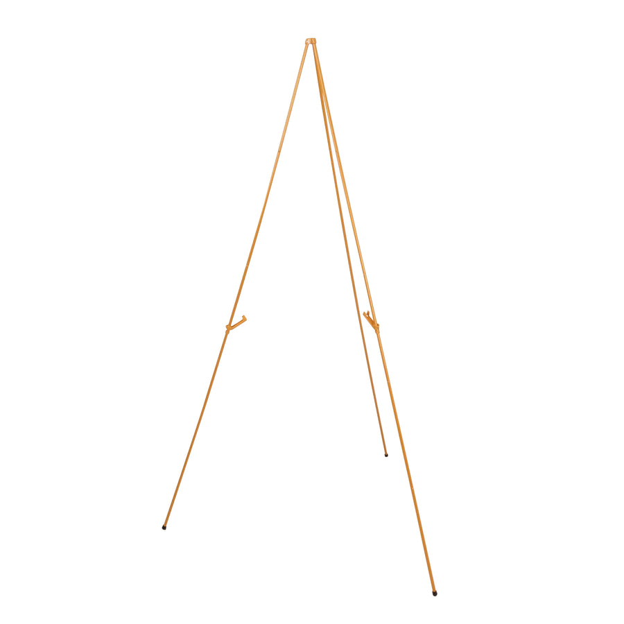 65inch Gold Metal Sign Holder Easel Stand, Collapsible Tripod Stand#whtbkgd
