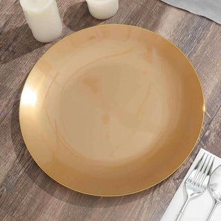Elegant and Durable Gold Round Disposable Dinner Plates
