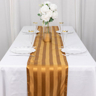 Add a Touch of Elegance with the Gold Satin Stripe Table Runner