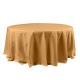 120 inches Gold Polyester Round Tablecloth