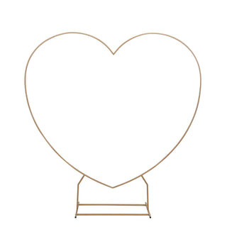 7ft Heavy Duty Gold Metal Heart Shape Photo Backdrop Stand 7ft Heavy Duty Gold Metal Heart Shape Photo Backdrop Stand
