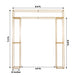 Heavy Duty Gold Metal 3D Rectangular Wedding Arch, 7.5ft Floral Balloon Frame Backdrop Stand