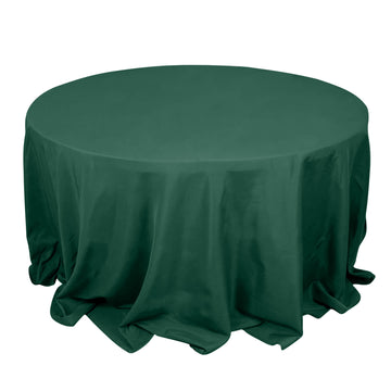 132" Hunter Emerald Green Seamless Premium Polyester Round Tablecloth - 220GSM