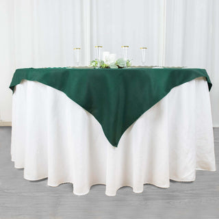 Add Elegance to Your Table with the Hunter Emerald Green Square Table Overlay Add Elegance to Your Table with the Hunter Emerald Green Square Table Overlay