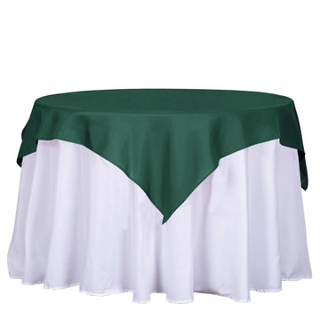 54"x54" Hunter Emerald Green Square Seamless Polyester Table Overlay