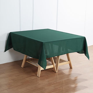 Transform Your Table with the 54x54 Hunter Emerald Green Square Seamless Polyester Tablecloth