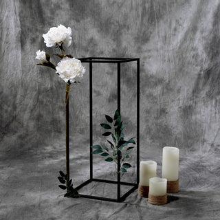 Add a Touch of Glamour to Your Event Decor with the 24" Rectangular Matte Black Metal Wedding Flower Stand Add a Touch of Glamour to Your Event Decor with the 24" Rectangular Matte Black Metal Wedding Flower Stand