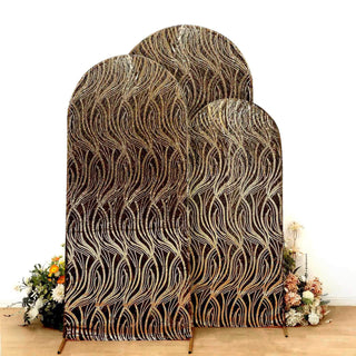 Enhance Your Decor with Black Wave Mesh Chiara Wedding Arch Covers Enhance Your Decor with Black Wave Mesh Chiara Wedding Arch Covers