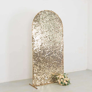 Stunning Champagne Big Payette Sequin Fitted Backdrop Cover Stunning Champagne Big Payette Sequin Fitted Backdrop Cover