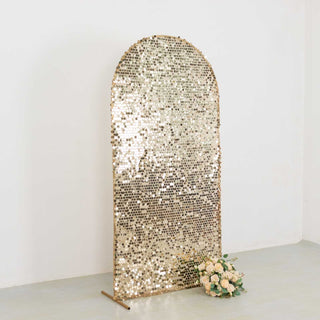 Stunning Champagne Big Payette Sequin Fitted Backdrop Cover