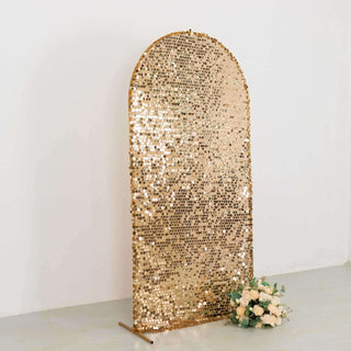 Opulent Gold Big Payette Sequin Fitted Backdrop Cover Opulent Gold Big Payette Sequin Fitted Backdrop Cover