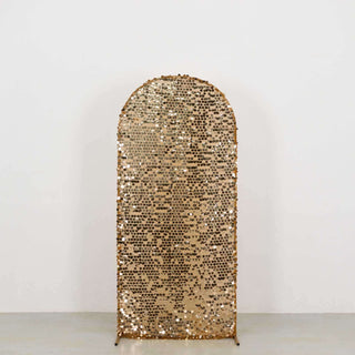 Shimmering Gold Big Payette Sequin Wedding Arch Cover Shimmering Gold Big Payette Sequin Wedding Arch Cover