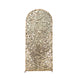 5ft Sparkly Champagne Big Payette Sequin Fitted Wedding Arch Cover for Round Top Chiara#whtbkgd