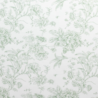 Floral wallpaper design in soft green and white tones. #whtbkgd