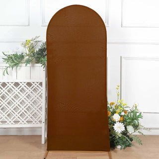 5ft Cinnamon Brown Spandex Fitted Chiara Backdrop Stand Cover 5ft Cinnamon Brown Spandex Fitted Chiara Backdrop Stand Cover