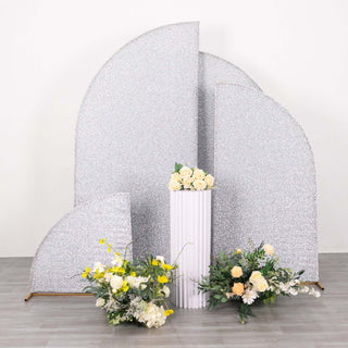 Elevate Your Wedding Decor with Silver Chiara Wedding Arch Covers Elevate Your Wedding Decor with Silver Chiara Wedding Arch Covers