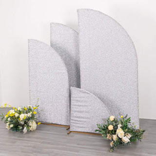 Fitted Covers for Half Moon Backdrop Stands in Silver Fitted Covers for Half Moon Backdrop Stands in Silver