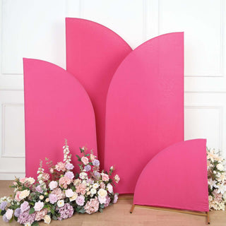 Transform Your Wedding Arch with Matte Fuchsia Spandex Covers Transform Your Wedding Arch with Matte Fuchsia Spandex Covers