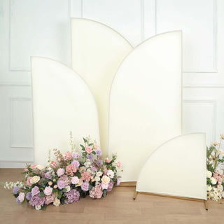 Enhance Your Wedding Arch with Matte Ivory Spandex Backdrop Stand Covers Enhance Your Wedding Arch with Matte Ivory Spandex Backdrop Stand Covers