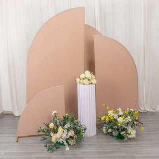 Capture Stunning Photos with Matte Nude Spandex Wedding Arch Covers Capture Stunning Photos with Matte Nude Spandex Wedding Arch Covers