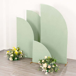 Versatile and Sustainable Event Décor with Matte Sage Green Spandex Backdrop Stand Covers Versatile and Sustainable Event Décor with Matte Sage Green Spandex Backdrop Stand Covers