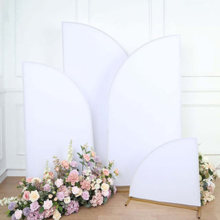 Transform Your Wedding Arch with Matte White Spandex Backdrop Stand Covers Transform Your Wedding Arch with Matte White Spandex Backdrop Stand Covers