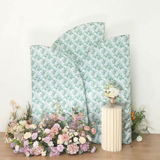 Decorative floral backdrops with a pedestal and an array of colorful flowers.