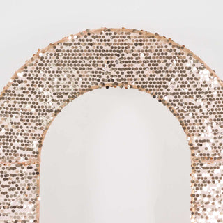 <strong>Sparkly Rose Gold Sequin Wedding Arch Cover</strong> <strong>Sparkly Rose Gold Sequin Wedding Arch Cover</strong>