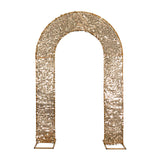 8ft Gold Big Payette Sequin Open Arch Wedding Arch Cover, Sparkly U-Shaped Fitted Backdrop#whtbkgd