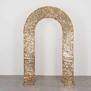 <strong>Gold Big Payette Sequin Open Arch Wedding Arch Cover</strong>