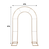 8ft Tall Gold Metal Round Top Double Arch Wedding Arbor Ceremony Stand