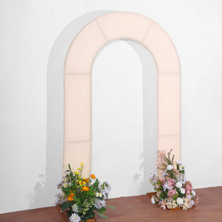 Elevate Your Event Decor with the 8ft Blush Spandex Fitted Arch Cover