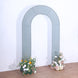 8ft Dusty Blue Spandex Fitted Open Arch Wedding Arch Cover, Double-Sided U-Shaped Backdrop Slipcover