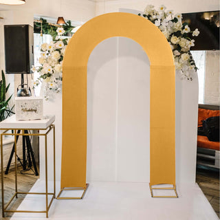Elevate Your Event Design with the Gold Fitted Open Arch Cover Elevate Your Event Design with the Gold Fitted Open Arch Cover