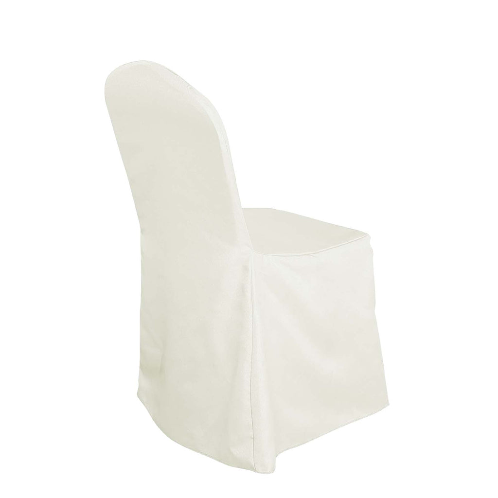 Ivory Polyester Banquet Chair Cover