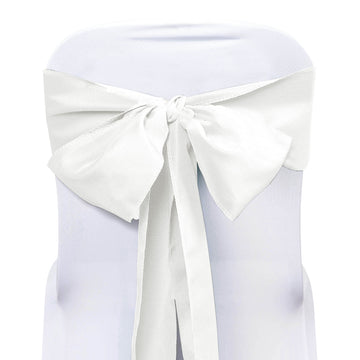 5 Pack 6"x108" Ivory Polyester Chair Sashes